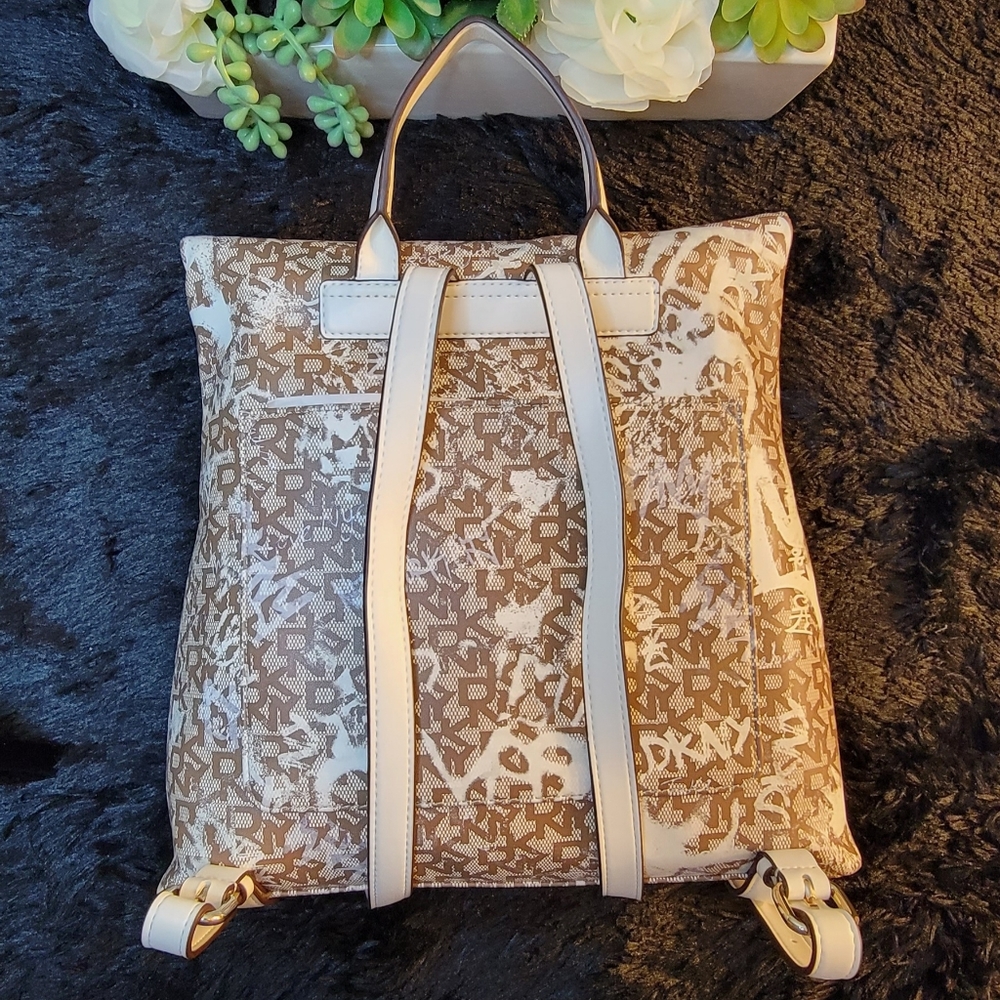 DKNY Brown and White Backpack - Picture 2 of 12